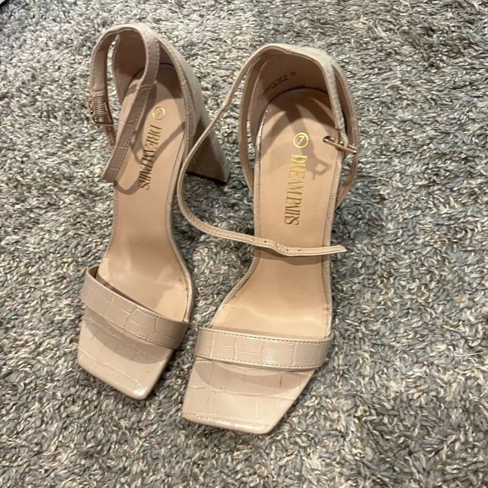 Beige high heels